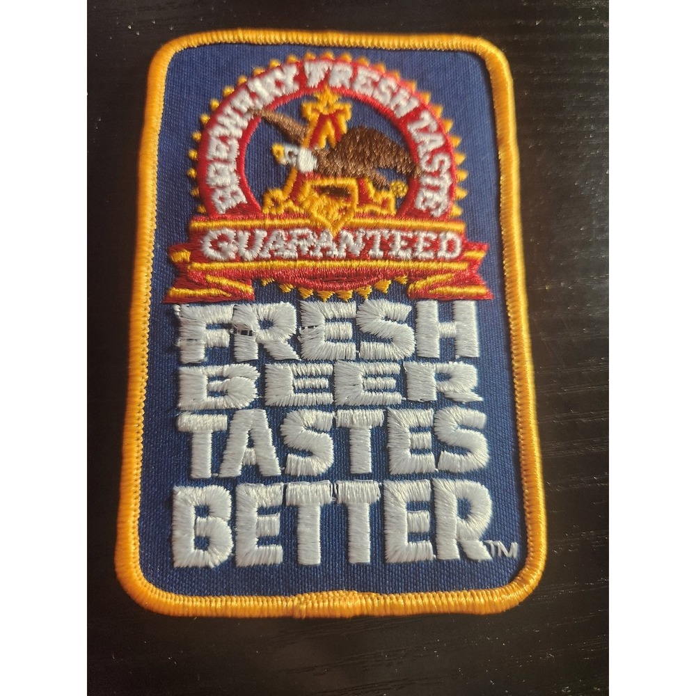 Olympia Beer Patch Fresh Beer Tastes Better Embroidered Iron-On Eagle Logo Blue